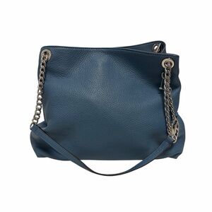 Michael Kors Pebbled Blue Leather Shoulder Handbag